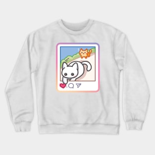 instagram like heart cat shocked Rat Crewneck Sweatshirt